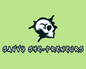 Graffiti Skull Paint logo design