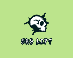 Graffiti Skull Paint logo design