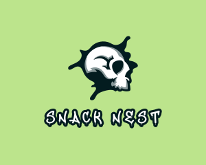 Graffiti Skull Paint logo design