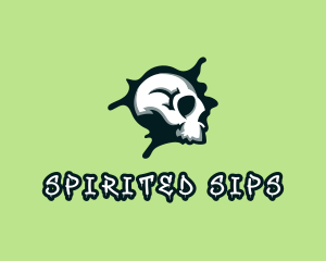 Graffiti Skull Paint logo design