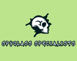 Graffiti Skull Paint logo design