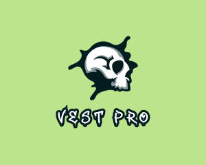 Graffiti Skull Paint logo design