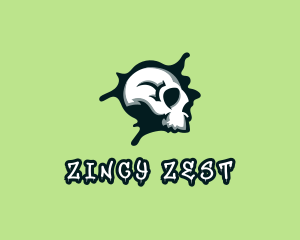 Graffiti Skull Paint logo design