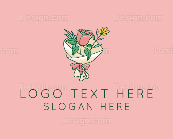 Rose Florist Bouquet Logo