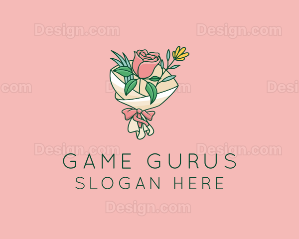 Rose Flower Florist Bouquet Logo