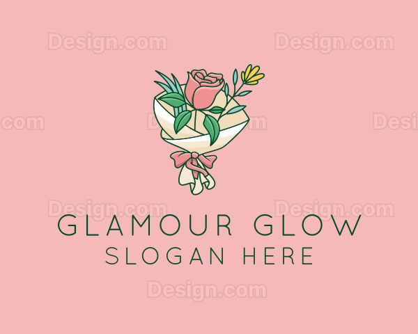 Rose Flower Florist Bouquet Logo