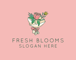 Rose Florist Bouquet  logo design