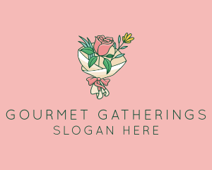 Rose Florist Bouquet  logo design