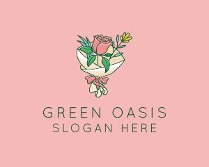 Rose Florist Bouquet  logo design