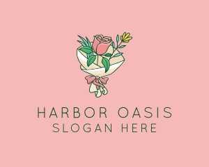 Rose Florist Bouquet  logo design