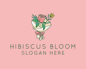 Rose Florist Bouquet  logo design