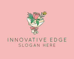 Rose Flower Florist Bouquet  logo design