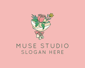 Rose Florist Bouquet  logo design