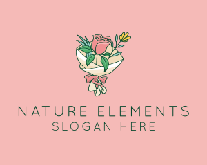 Rose Florist Bouquet  logo design