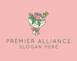 Rose Florist Bouquet  logo design