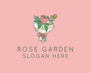 Rose Florist Bouquet  logo design