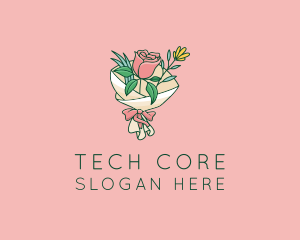 Rose Florist Bouquet  logo design