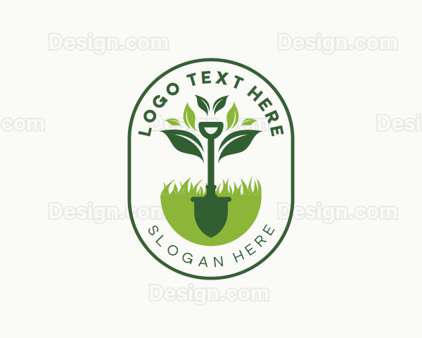 Grass Leaf Shovel Logo