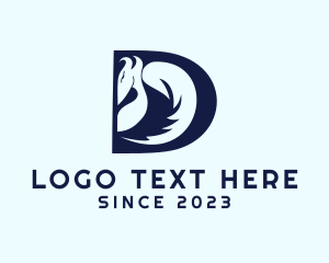Blue Dragon Letter D logo