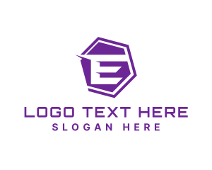 Industrial Hexagon Business Letter E logo