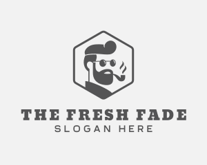 Hipster Smoking Pipe logo design