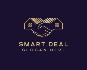 Real Estate Housing Handshake logo design