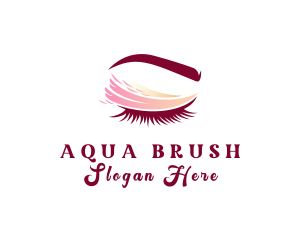 Watercolor Woman Eyelash logo design