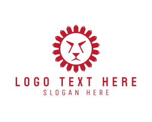 Label - Creative Fierce Sun Lion logo design