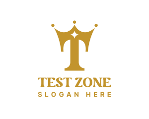 Gold Crown Letter T logo design