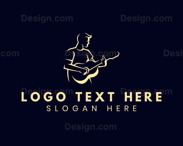 Male Guitar Country Musician Logo