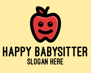 Cute Happy Apple  logo design