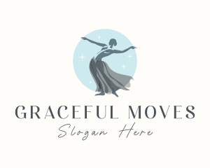 Dancing Performer Lady logo design