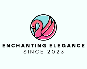 Swan Flamingo Aviary logo design