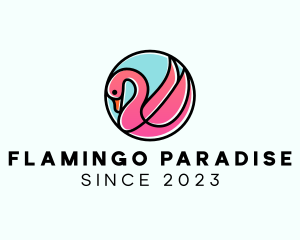 Swan Flamingo Aviary logo design