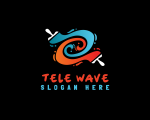 Paint Wave Renovation logo design