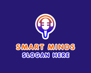 Microphone Headphone Podcast Logo