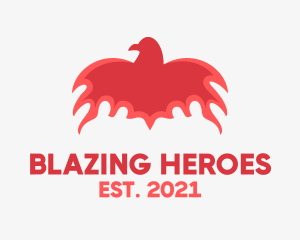 Red Blazing Phoenix logo design