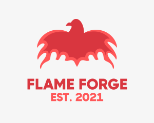 Red Blazing Phoenix logo design