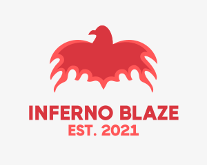 Red Blazing Phoenix logo design