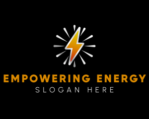 Lightning Sunburst Energy logo design