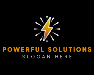 Lightning Sunburst Energy logo design