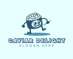 Caviar Sushi Chopsticks logo design