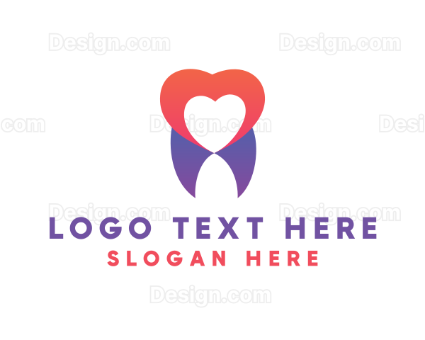 Dental Tooth Heart Logo