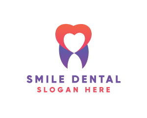 Dental Tooth Heart logo design