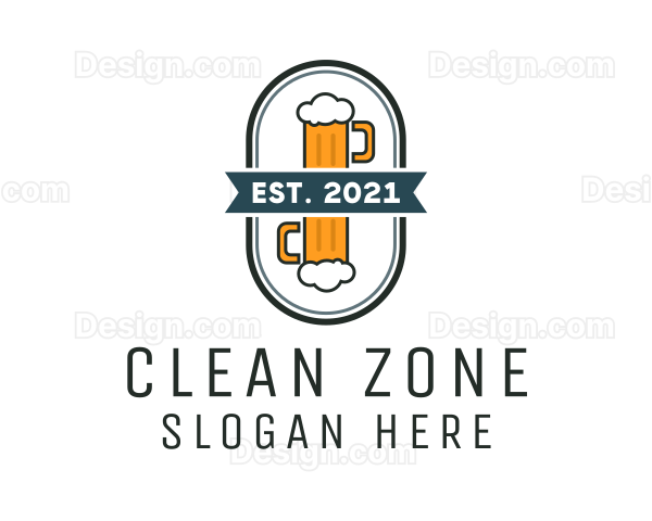 Beer Pub Badge Logo