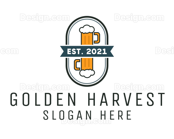 Beer Pub Badge Logo