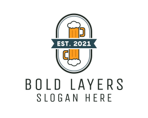 Beer Pub Badge  logo design