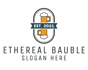 Beer Pub Badge  logo design