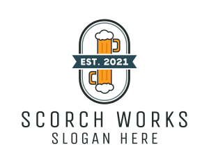 Beer Pub Badge  logo design