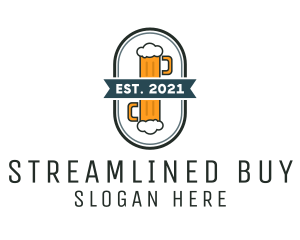 Beer Pub Badge  logo design